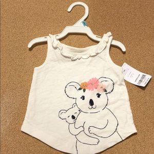 Carter’s White Koala Bear tank top shirt 6mth